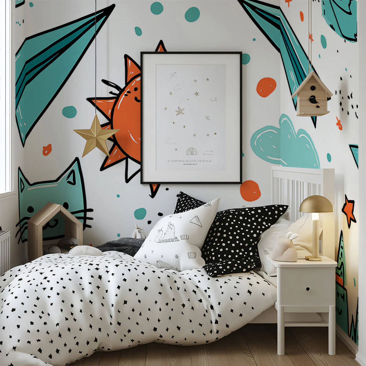 Playful Adventure Doodle Mural Wallpaper — Whimsical Sketch Pattern Mural Wallpaper - pure wallpaper artwork