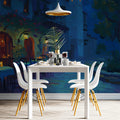 Tuscan Courtyard Night Mural Wallpaper Oil Painting Wall Art Mural Wallpaper - pure wallpaper artwork
