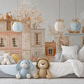 Terrace Cats Cityscape Mural Wallpaper — Warm Painterly European Vibe Mural Wallpaper - pure wallpaper artwork