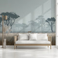 Misty Savanna Cheetah Mural Wallpaper — Atmospheric Landscape Mural Wallpaper - pure wallpaper artwork