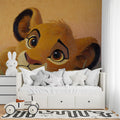 Lion Cub Impressionist Mural Wallpaper — Warm Sunset Nursery Art Mural Wallpaper - pure wallpaper artwork