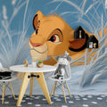 Lion Cub in Snowy Grass Mural Wallpaper — Cinematic Animation Style Mural Wallpaper - pure wallpaper artwork
