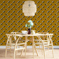 Micro Crane Mural Wallpaper —Vibrant Ochre Geometric Pattern Mural Wallpaper - pure wallpaper artwork