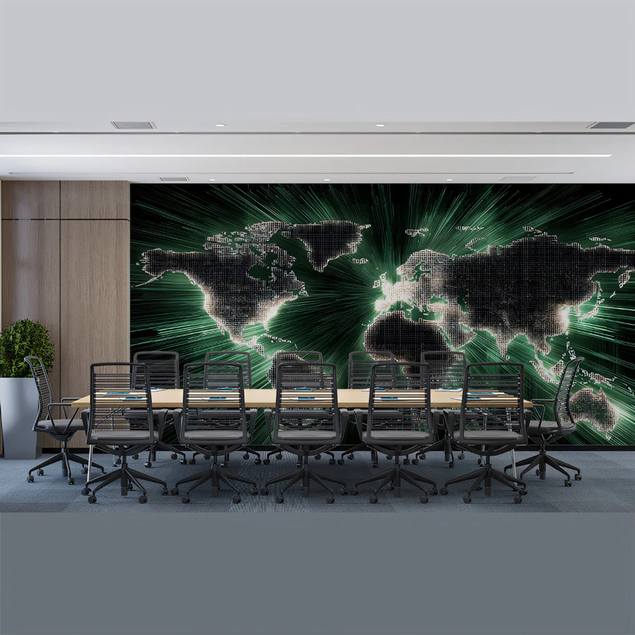 Global Digital Radiance World Map Mural Wallpaper