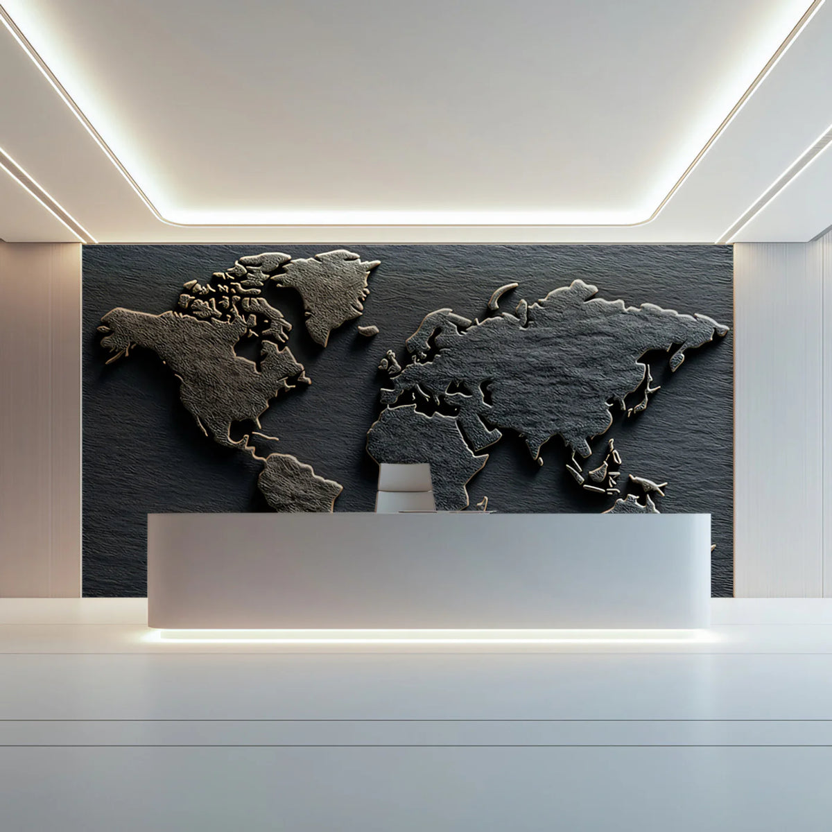 Chiseled World Map Mural Wallpaper — Rustic Stone Texture Mural Wallpaper - pure wallpaper artwork