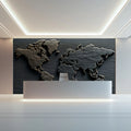 Chiseled World Map Mural Wallpaper — Rustic Stone Texture Mural Wallpaper - pure wallpaper artwork