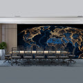 Earth Night Illumination Mural Wallpaper — Glowing Global Map Mural Wallpaper - pure wallpaper artwork