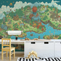 Fantasy Island Megalopolis Mural Wallpaper — Pixel Art Design Mural Wallpaper - pure wallpaper artwork