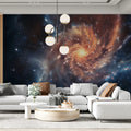 Spiral Galaxy Nebula Mural Wallpaper — Cosmic Fire and Ice Design Mural Wallpaper - pure wallpaper artwork