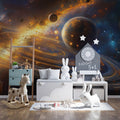 Celestial Ring System Mural Wallpaper — Dynamic Cosmic Decor Mural Wallpaper - pure wallpaper artwork
