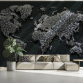 Digital World Map Mural Wallpaper — Low-Poly Mesh Network Mural Wallpaper - pure wallpaper artwork