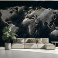 Polygonal World Map Mural Wallpaper — Geometric Data Design Mural Wallpaper - pure wallpaper artwork