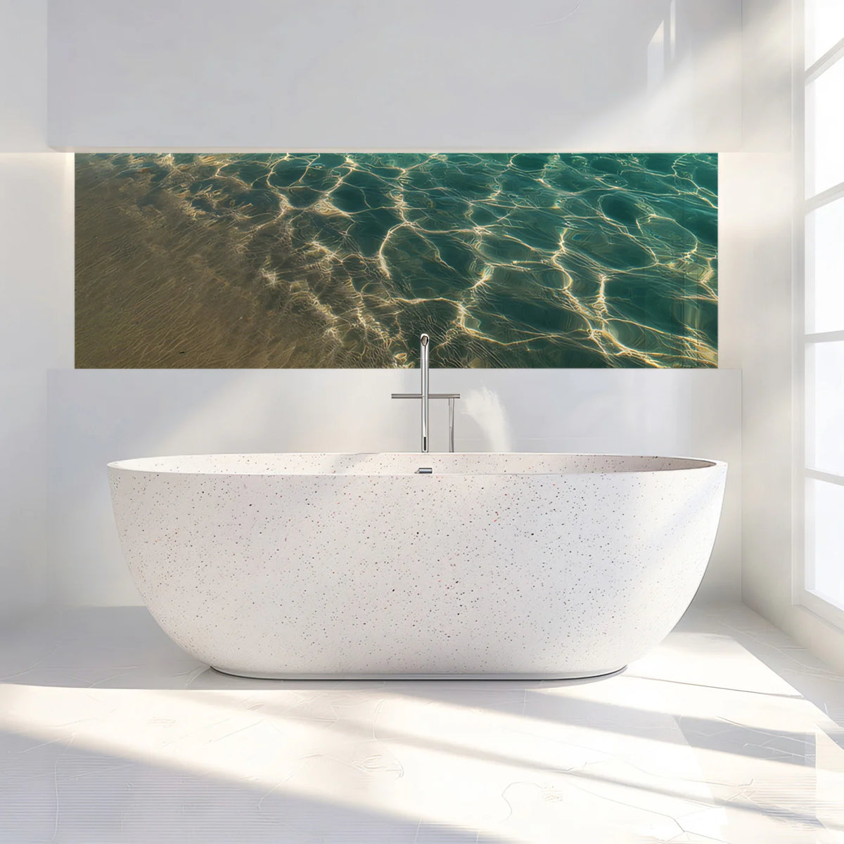 Sunlit Shallows Water Texture Mural Wallpaper — Coastal Calm Mural Wallpaper - pure wallpaper artwork
