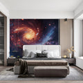 Spiral Galaxy Nebula Mural Wallpaper — Vibrant Cosmic Wall Art Mural Wallpaper - pure wallpaper artwork