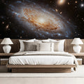 Barred Spiral Galaxy Mural Wallpaper — Cosmic Deep Space Art Mural Wallpaper - pure wallpaper artwork