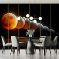 Lunar Eclipse Sequence Mural Wallpaper — Dramatic Cosmic Art Mural Wallpaper - pure wallpaper artwork