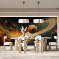 Cosmic Planetary System Mural Wallpaper — Dynamic Nebula Art Mural Wallpaper - pure wallpaper artwork