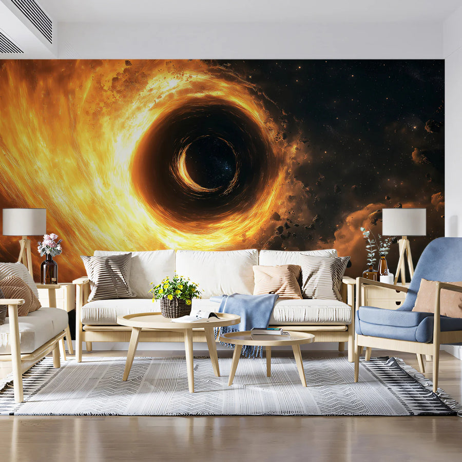 Cosmic Black Hole Vortex Mural Wallpaper — Deep Space Energy Mural Wallpaper