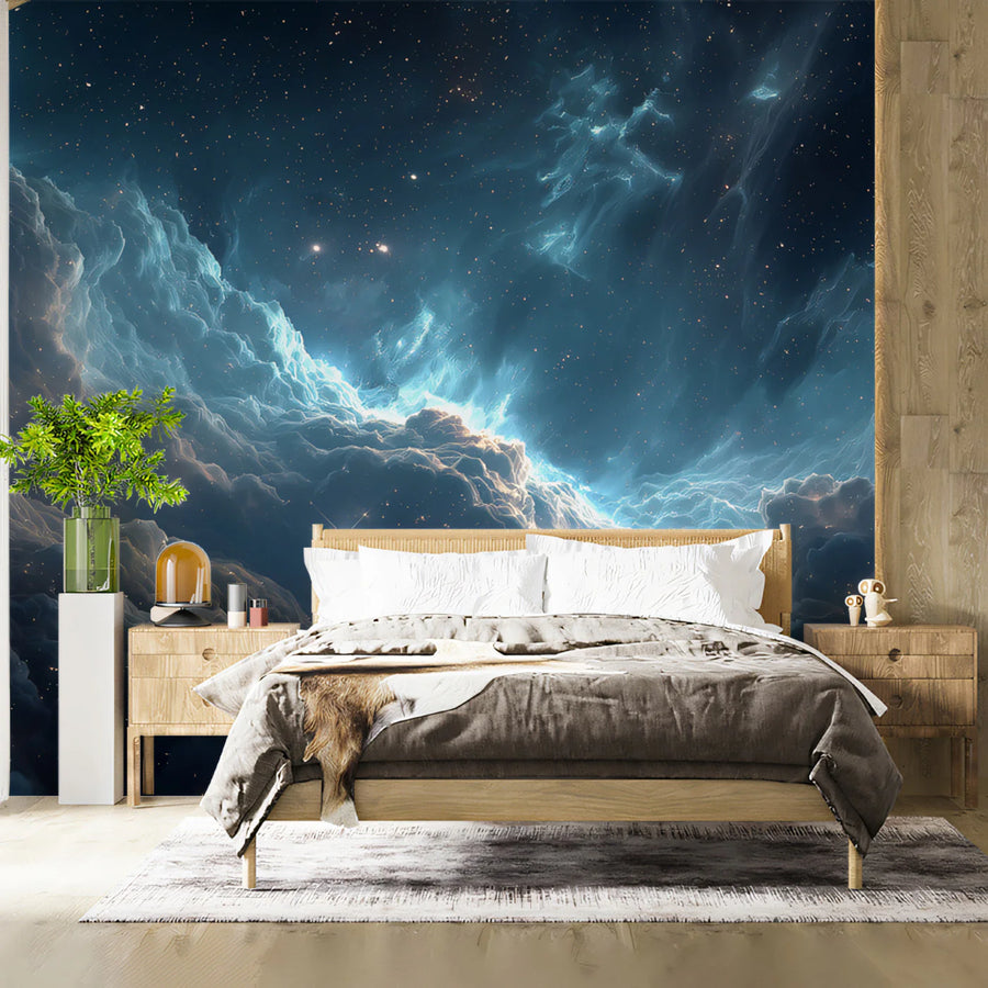 Cosmic Nebula Valley Mural Wallpaper — Deep Space Wall Art Mural Wallpaper