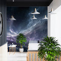 Cosmic Nebula Mural Wallpaper — Deep Purple and Electric Blue Mural Wallpaper - pure wallpaper artwork