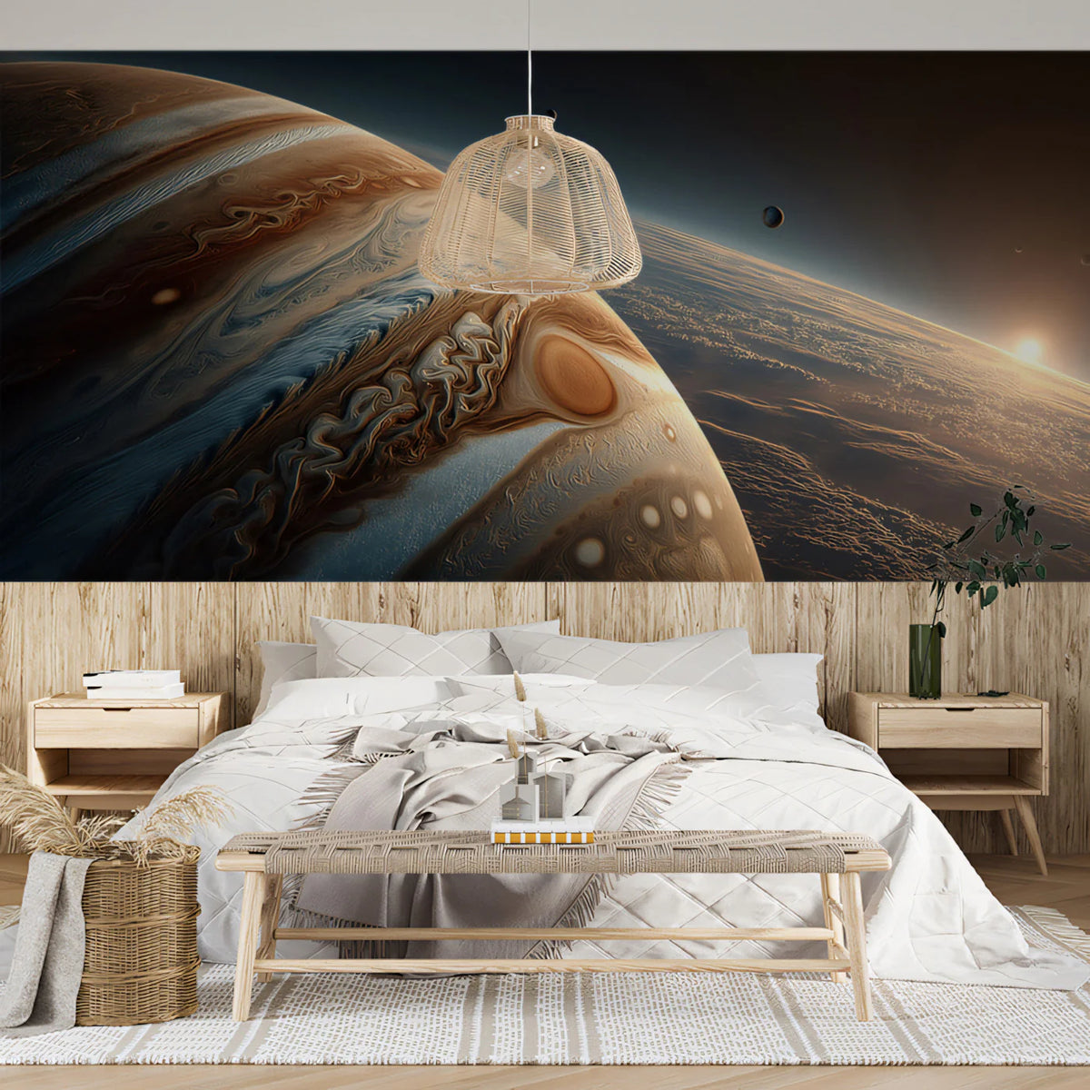 Gas Giant Planet Mural Wallpaper — Cinematic Deep Space View Mural Wallpaper - pure wallpaper artwork