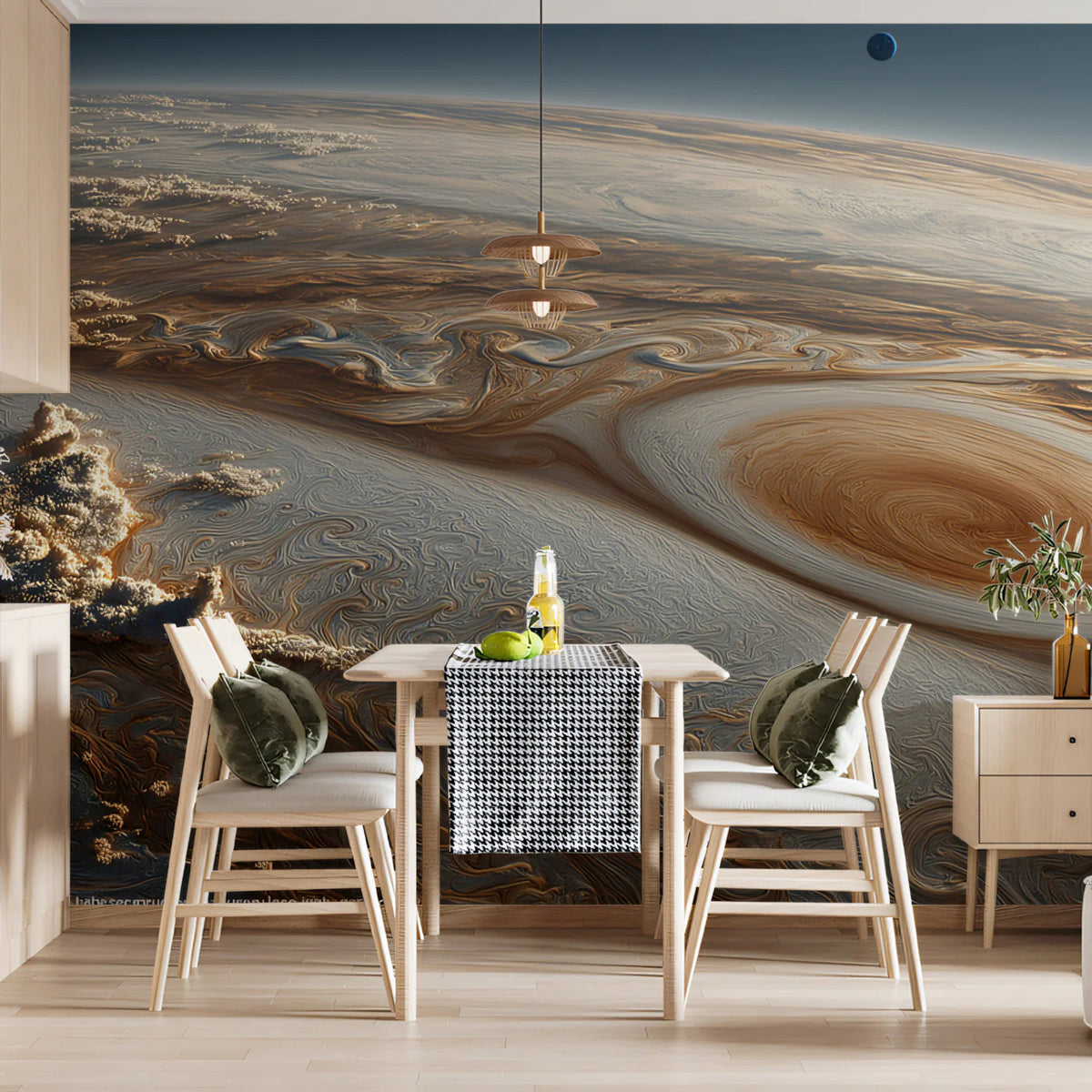Gas Giant Planetary Vortex Mural Wallpaper — Cosmic Space Wall Art Mural Wallpaper - pure wallpaper artwork