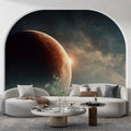 Cosmic Horizon Mural Wallpaper — Deep Space Planetary View Mural Wallpaper - pure wallpaper artwork