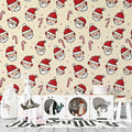 Santa and Candy Cane Mural Wallpaper — Whimsical Holiday Pattern Mural Wallpaper - pure wallpaper artwork