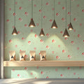 Minimalist Santa and Candy Swirl Mural Wallpaper — Soft Mint Green Mural Wallpaper - pure wallpaper artwork
