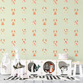 Reindeer and Candy Cane Mural Wallpaper — Soft Festive Whimsy Mural Wallpaper - pure wallpaper artwork