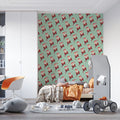 Mini Santa and Candy Cane Mural Wallpaper — Whimsical Holiday Mural Wallpaper - pure wallpaper artwork