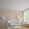 Santa and Candy Cane Mural Wallpaper — Festive Cream Pattern Mural Wallpaper - pure wallpaper artwork