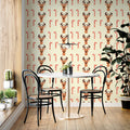 Reindeer and Candy Cane Grid Mural Wallpaper — Whimsical Holiday Mural Wallpaper - pure wallpaper artwork