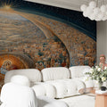 Panoramic Nativity Mural Wallpaper — A Grand Celestial Fresco Mural Wallpaper - pure wallpaper artwork