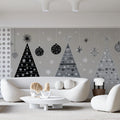 Graphic Mid-Century Christmas Tree Mural Wallpaper — Retro Minimalist Mural Wallpaper - pure wallpaper artwork