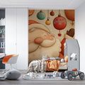 Vintage Santa Claus Mural Wallpaper — Festive Nostalgic Illustration Mural Wallpaper - pure wallpaper artwork