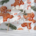 Gingerbread and Pine Branch Mural Wallpaper — Whimsical Holiday Art Mural Wallpaper - pure wallpaper artwork