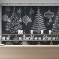 Chalkboard Christmas Sketch Mural Wallpaper —Hand-Drawn Holiday Art Mural Wallpaper - pure wallpaper artwork