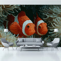 Clownfish and Anemone Impasto Style Mural Wallpaper - pure wallpaper artwork