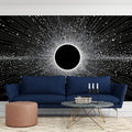Radial Light Burst Mural Wallpaper — High-Contrast Geometric Abstract Mural Wallpaper - pure wallpaper artwork