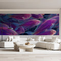 Neon School of Fish Mural Wallpaper in Electric Pink and Purple Mural Wallpaper - pure wallpaper artwork