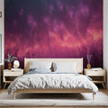 Bioluminescent Marsh Mural Wallpaper — Ethereal Neon Nightscape Mural Wallpaper - pure wallpaper artwork
