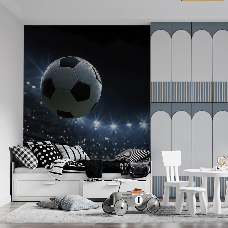 Night Soccer Stadium Mural Wallpaper — Cinematic Sports Action Mural Wallpaper