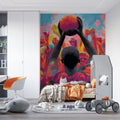 Triumphant Crowd Pop Art Mural Wallpaper — High Energy Sport Design Mural Wallpaper - pure wallpaper artwork