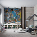 Watercolor Soccer Match Mural Wallpaper — Impressionist Sports Art Mural Wallpaper - pure wallpaper artwork