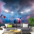 French Stadium Smoke Mural Wallpaper — Cinematic Sports Drama Mural Wallpaper - pure wallpaper artwork