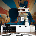 Victory Silhouette Mural Wallpaper — Retro Sports Art Motif Mural Wallpaper - pure wallpaper artwork