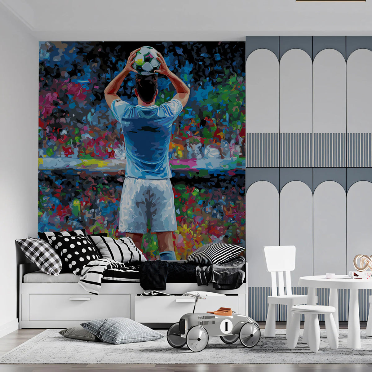Stadium Celebration Mural Wallpaper — Impressionist Sports Art Mural Wallpaper - pure wallpaper artwork