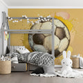 Soccer Ball Watercolor Mural Wallpaper — Artistic Neutral Design Mural Wallpaper - pure wallpaper artwork