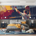 Victory Stadium Abstract Mural Wallpaper — Expressive Brushwork Mural Wallpaper - pure wallpaper artwork